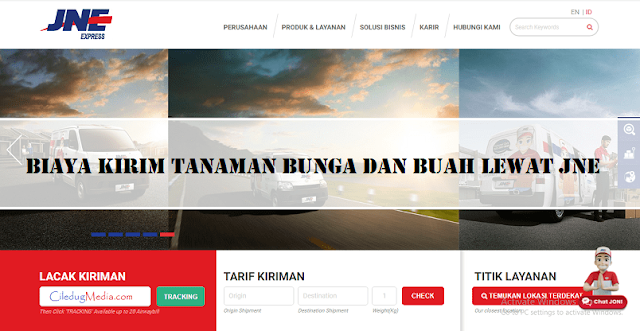 Biaya kirim tanaman bunga dan buah lewat JNE